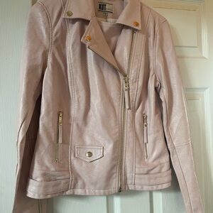 Blush pink faux motor jacket size medium